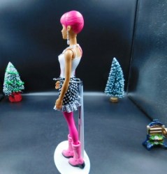 pink hair fashion doll side a